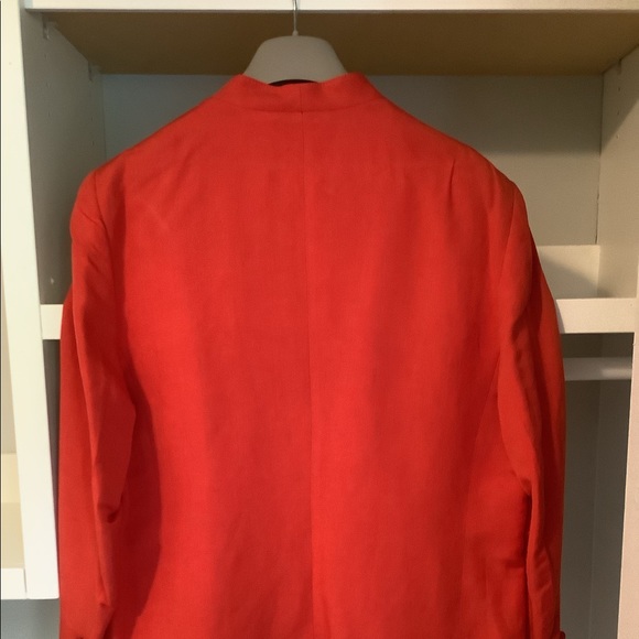 Vintage Tomato Red Flax Linen Suit - Picture 4 of 6